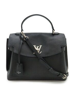 Louis Vuitton Lock Me Ever MM Handbag 2-Way Shoulder Bag Leather Noir Black